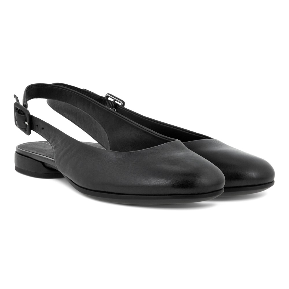 Zapatos De Vestir Mujer - ECCO Anine Sling-Back Flats - Negros - LRT501387